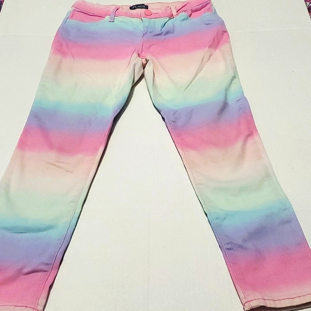 Children's Place Rainbow Pastel Girls 10 Skinny Jeans
